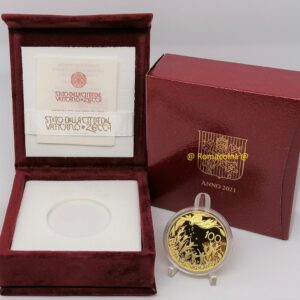 100 Euro Vaticano 2021 Oro Proof Fondo Specchio
