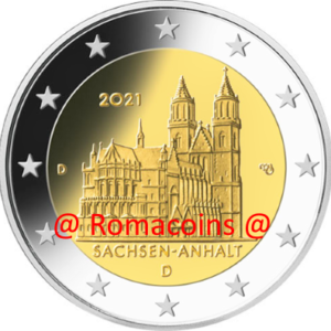 2 Euro Commemorativi Germania 2021 Sassonia-Anhalt Unc