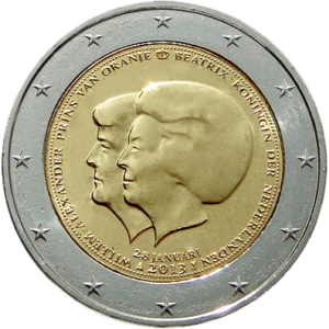 2 Euro Commemorativi Olanda 2013 Moneta