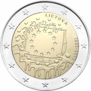 2 Euro Commemorativi Lituania 2015 30 Anni Bandiera Europea