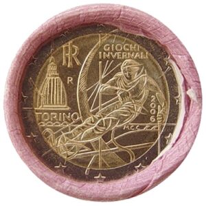 Roll Coins 2 Euro Italy 2006 Turin Winter Games
