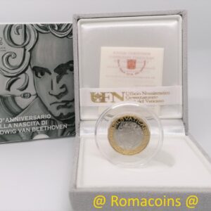 5 Euro Vaticano 2020 Bimetallico Beethoven Moneta Proof