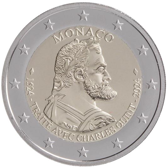 2 Euro Commemorativi Monaco 2024 Carlo V