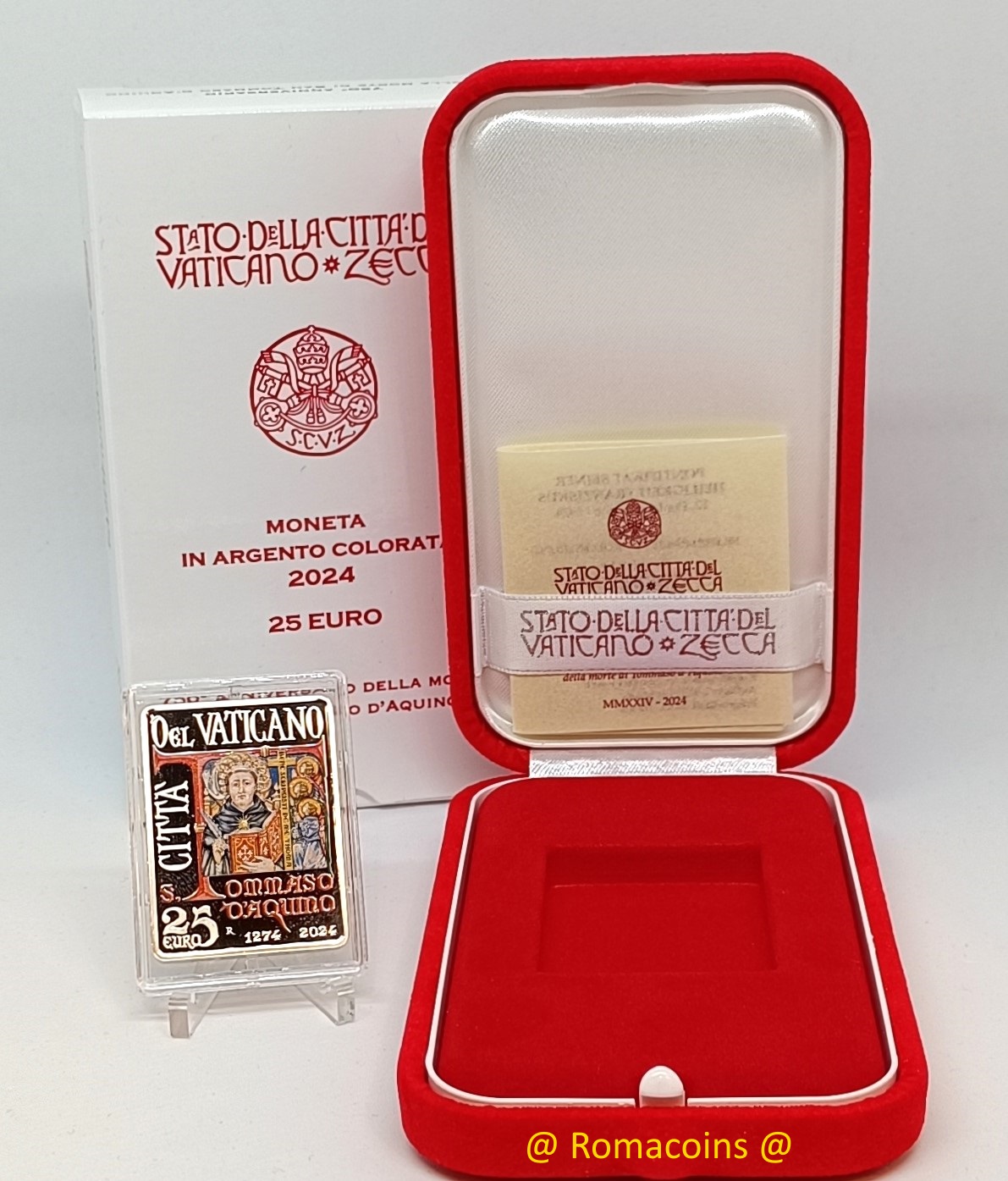 25 Euro Vaticano 2024 Tommaso D’Aquino Argento Proof