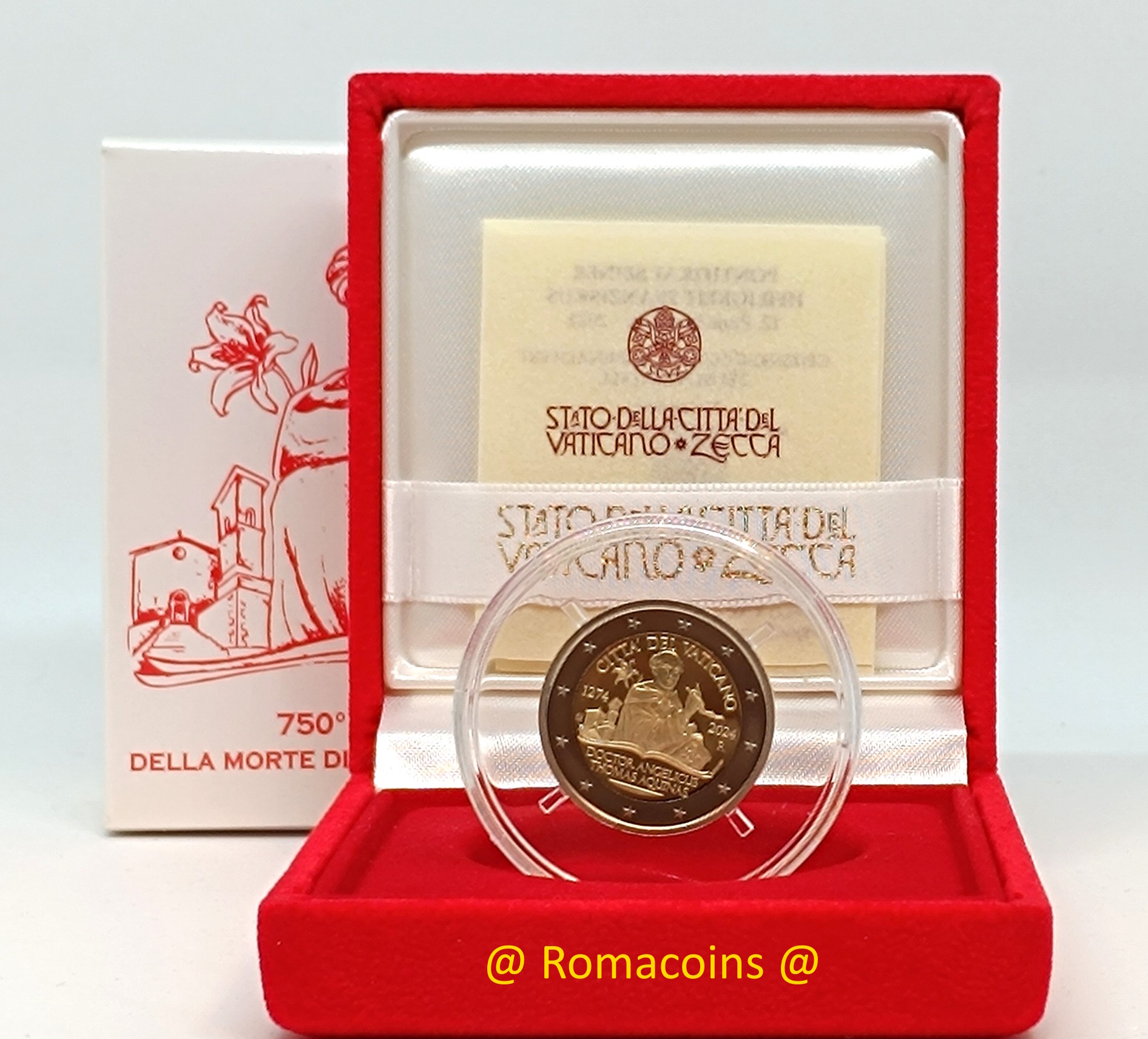 2 Euro Comemorativi Vaticano 2024 San Tommaso D’Aquino Proof
