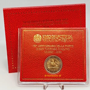 2 Euro Commemorativi Vaticano 2024 San Tommaso D’Aquino Fdc