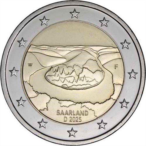 2 Euro Commemorativi 2025 Germania Presidenza del Saarland