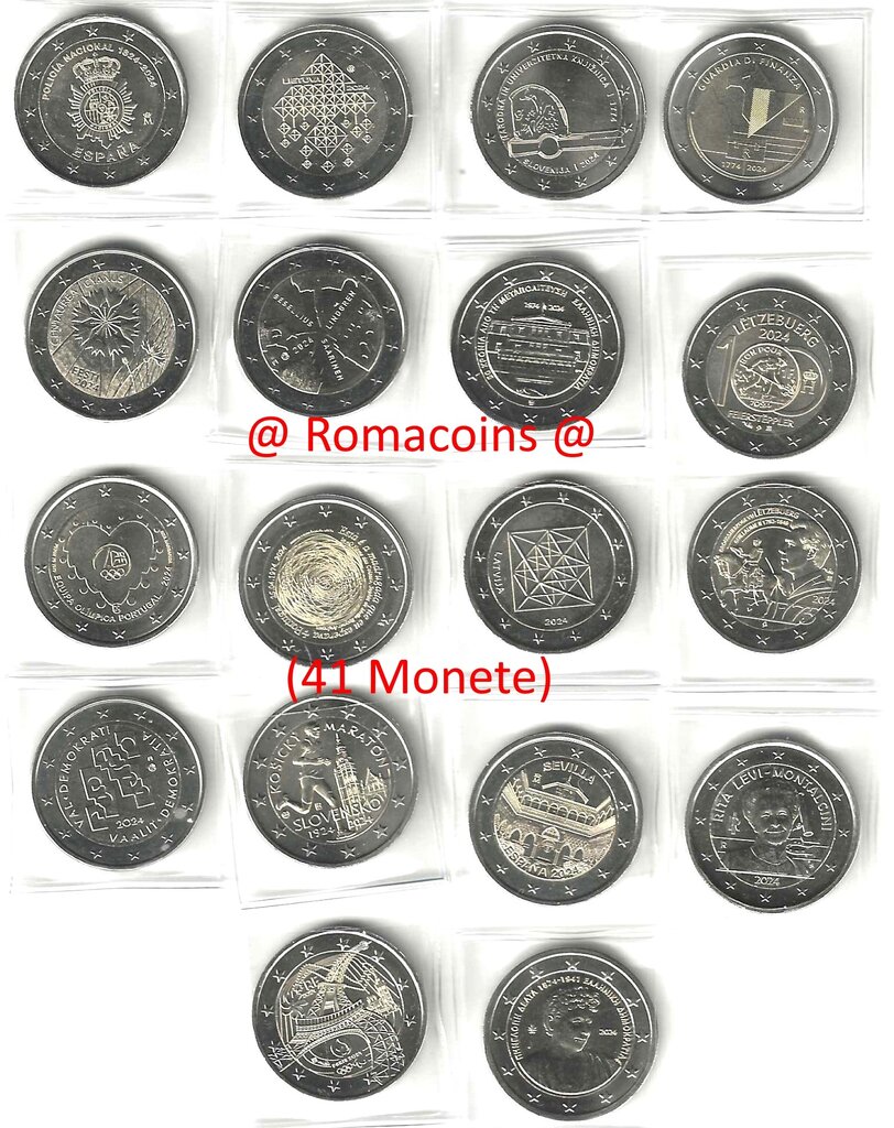 Collezione Completa 2 Euro Commemorativi 2024 41 Monete