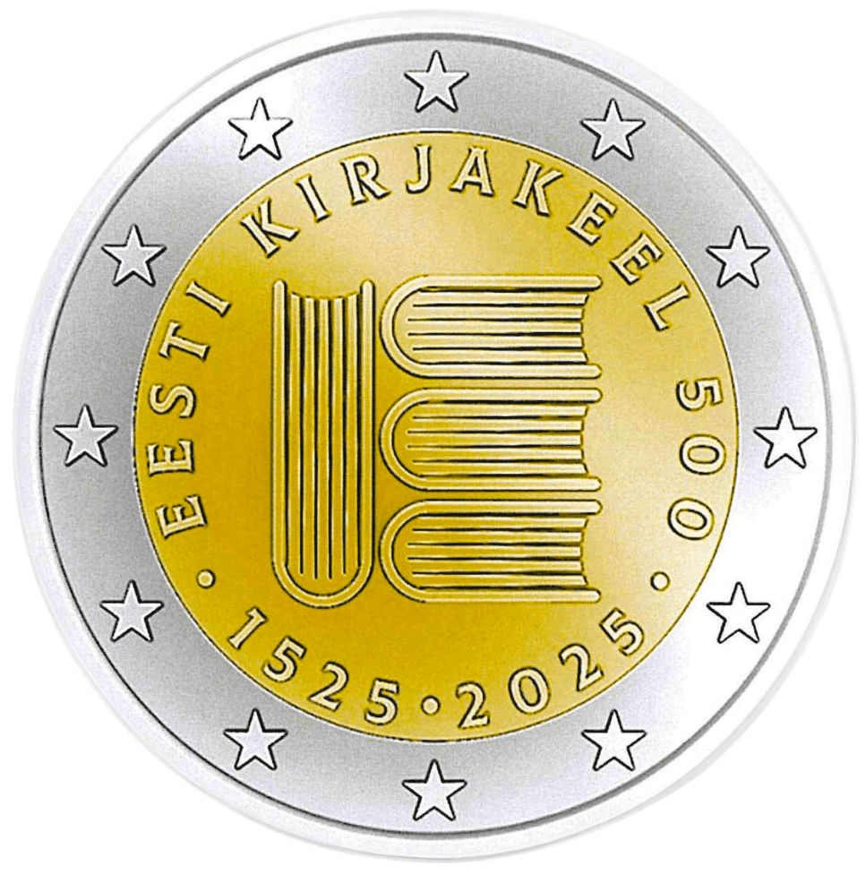 2 Euro Commemorativi Estonia 2025 Primo Libro Unc