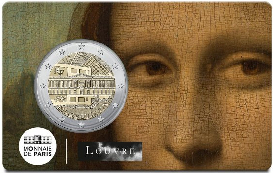 Coincard Francia 2025 2 Euro Museo del Louvre Gioconda