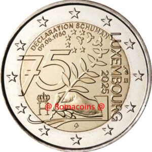 2 Euro Commemorativi 2025 Lussemburgo Dichiarazione Schuman