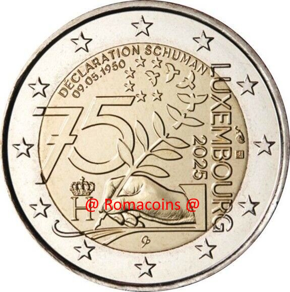 2 Euro Commemorativi 2025 Lussemburgo Dichiarazione Schuman