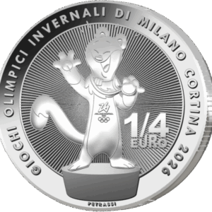 25 Centesimi Italia 2025 1/4 Euro Milano Cortina 2026 Mascotte