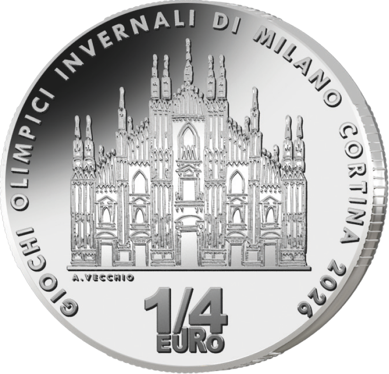 25 Centesimi Italia 2025 1/4 Euro Milano Cortina 2026 Duomo