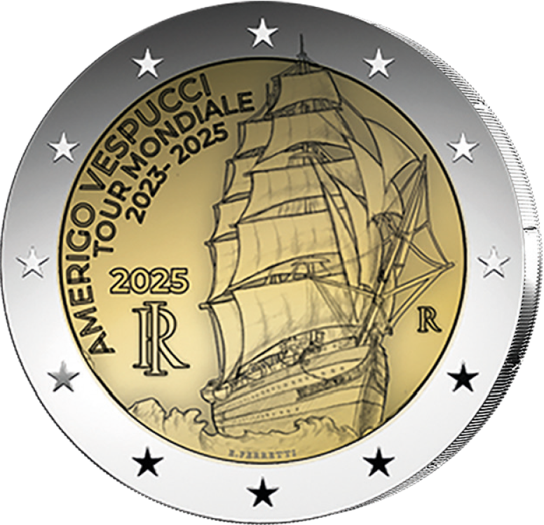 2 Euro Commemorativi Italia 2025 Amerigo Vespucci