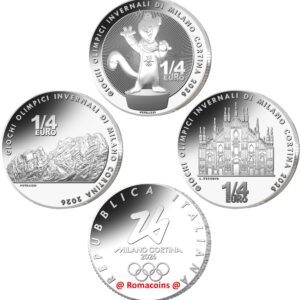25 Centesimi Italia 2025 14 Euro Milano Cortina 2026 3 Monete