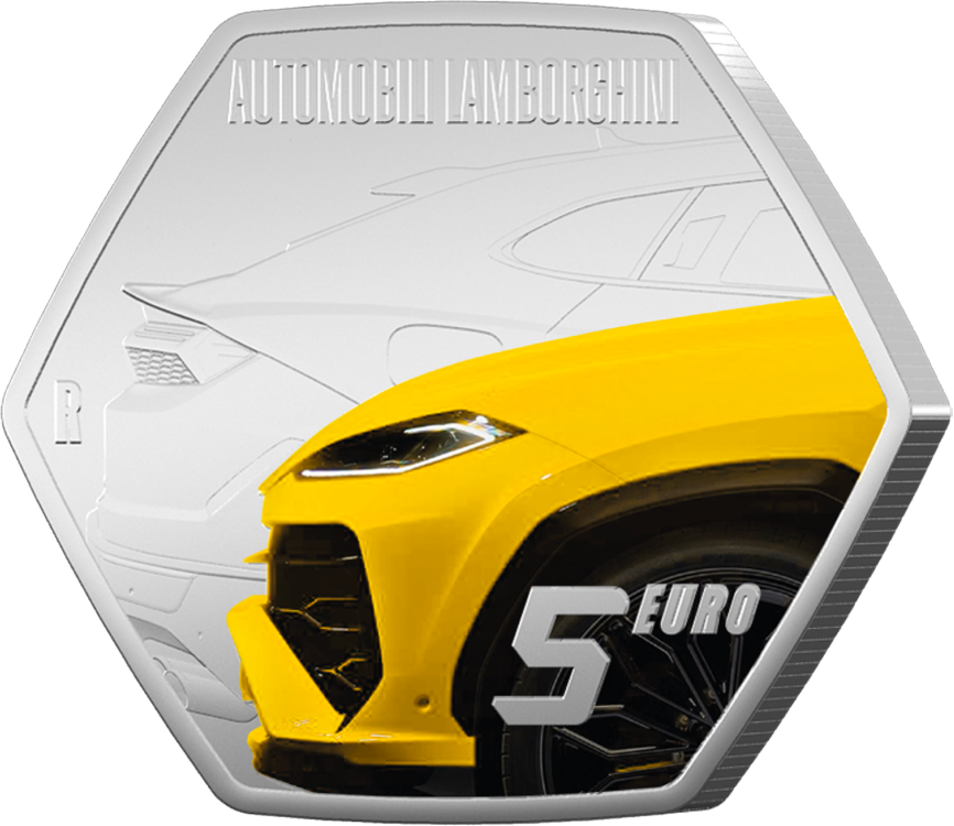 5 Euro Lamborghini gialla 2025