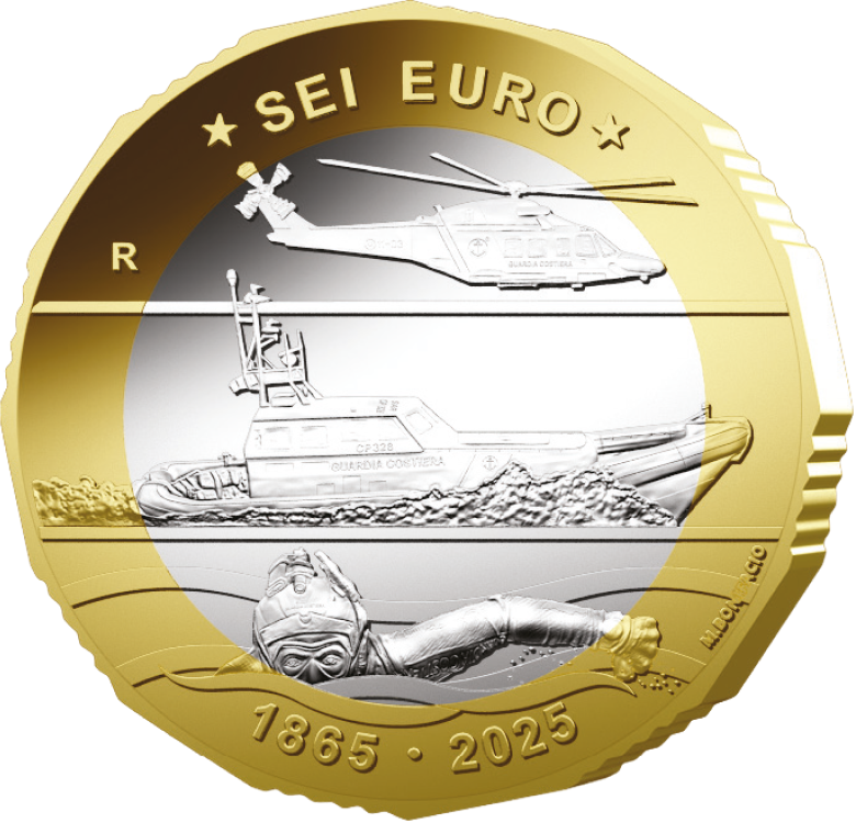 6 Euro Italia 2025 Guardia Costiera Moneta Fdc