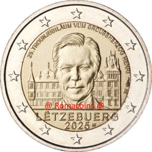 2 Euro Commemorativi 2025 Lussemburgo Granduca Enrico