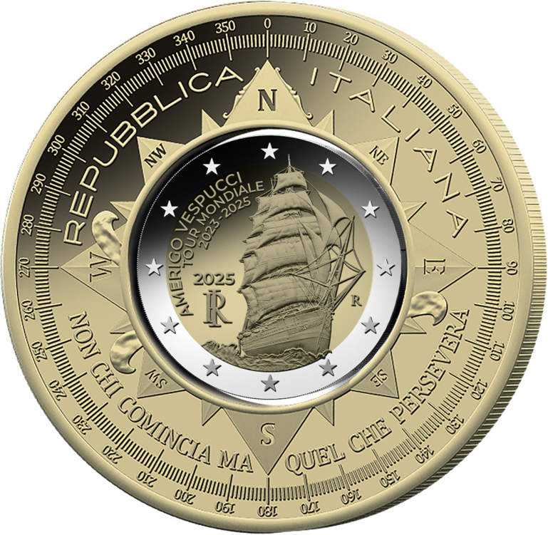 10 Euro Amerigo Vespucci 2025 Italia Moneta Ciambella