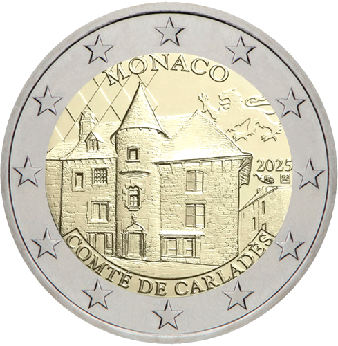 2 Euro Commemorativi Monaco 2025 Comté de Carlades Proof