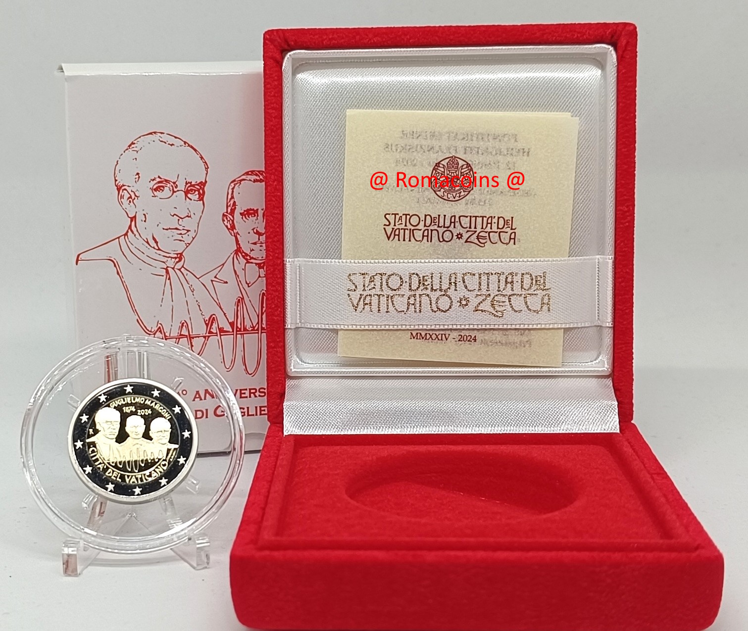 2 Euro Comemorativi Vaticano 2024 Guglielmo Marconi Proof