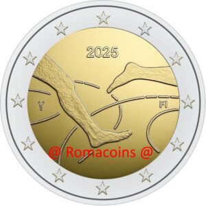 2 Euro Commemorativi Finlandia 2025 100 Anni Atletica