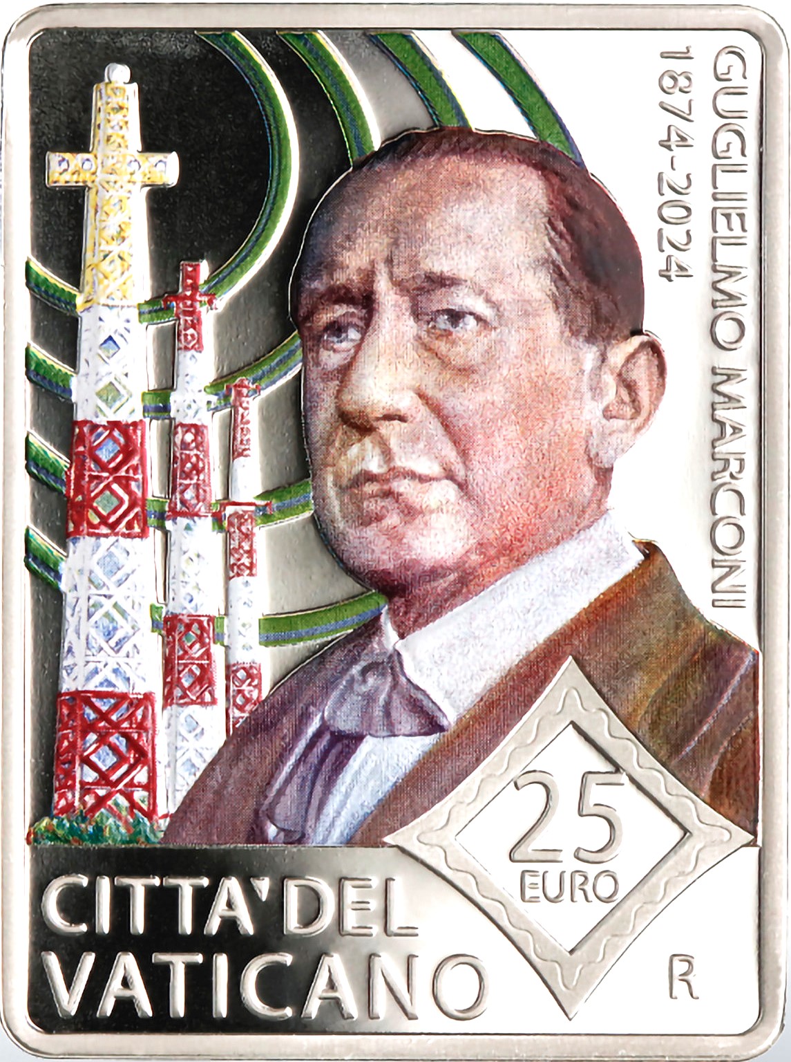 25 Euro Vaticano 2024 Guglielmo Marconi Argento Proof