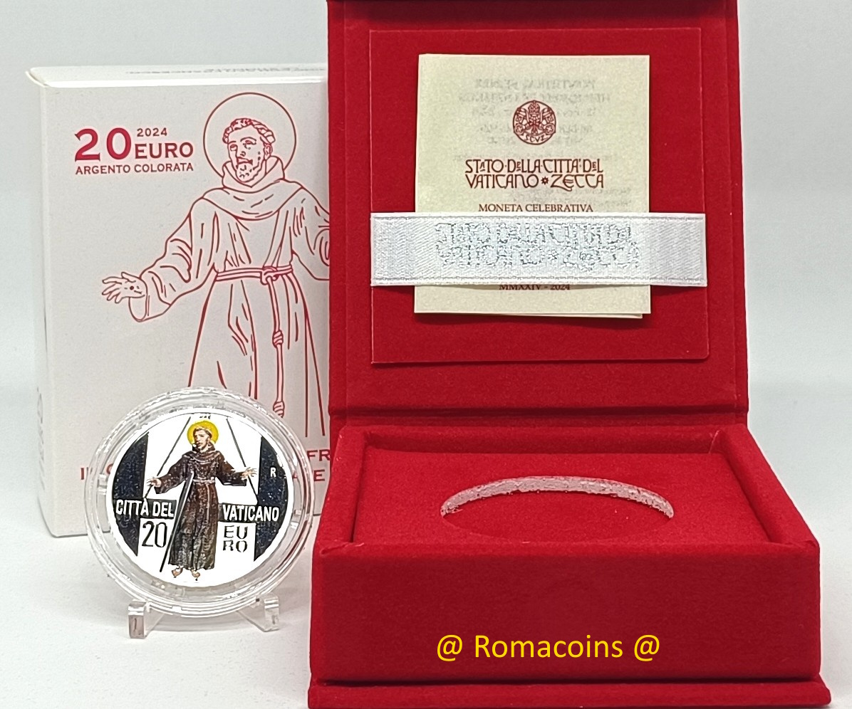 20 Euro Vaticano 2024 Argento San Francesco Le Stimmate Proof