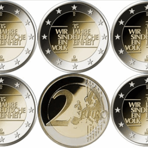 2 Euro Commemorativi 2025 Germania Riunificazione Tedesca ADFGJ