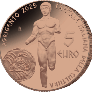 5 Euro Italia 2025 Agrigento Moneta Rame Fdc