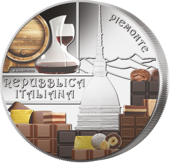 5 Euro Italia 2025 Barolo e Cioccolato Moneta Regione Piemonte