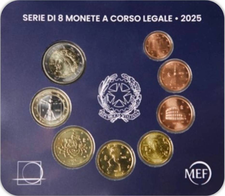 Divisionale Italia 2025 Fdc 8 Monete Serie